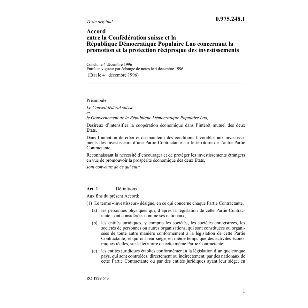 Ord sur paiements directs l'agriculture