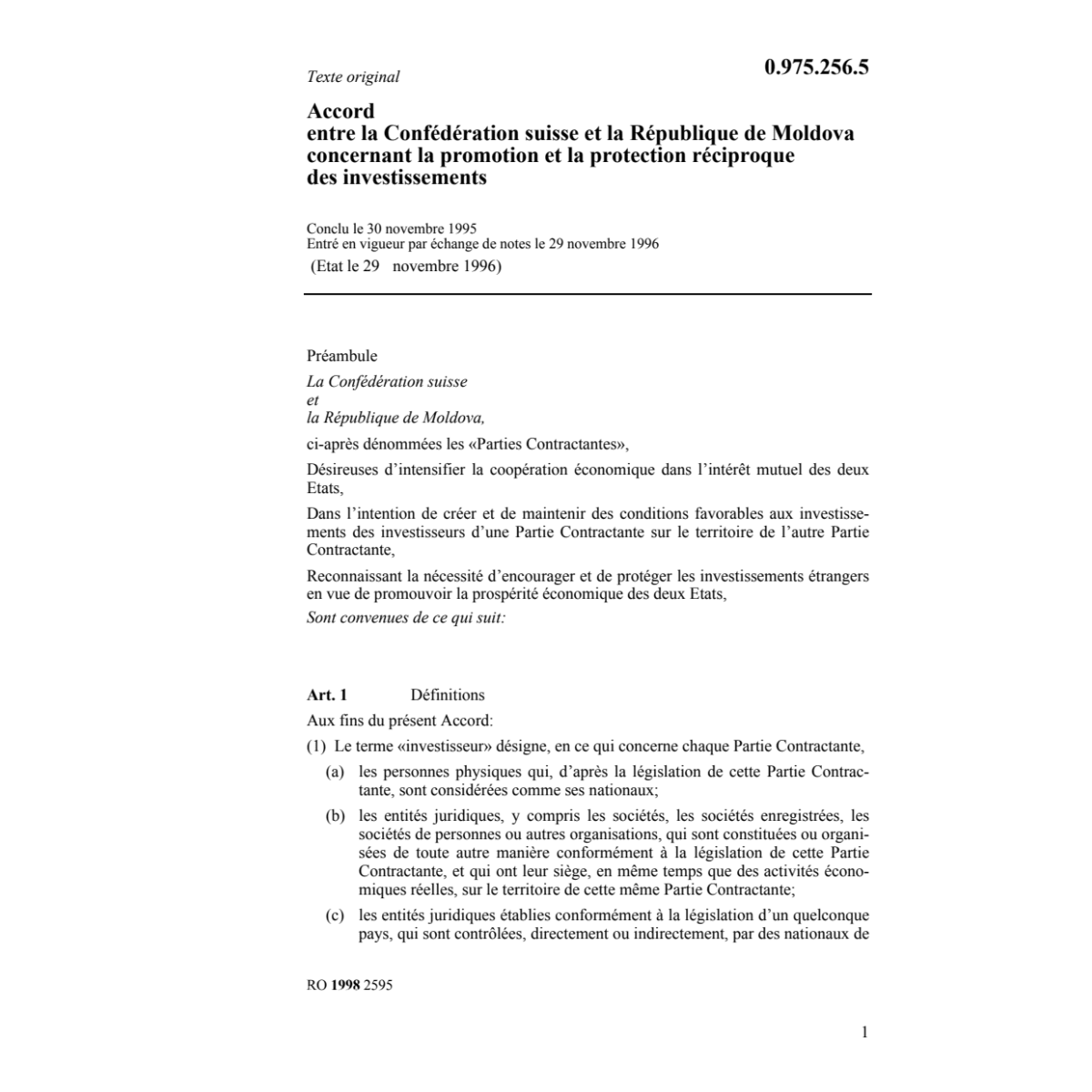 Accord  Moldova investissement