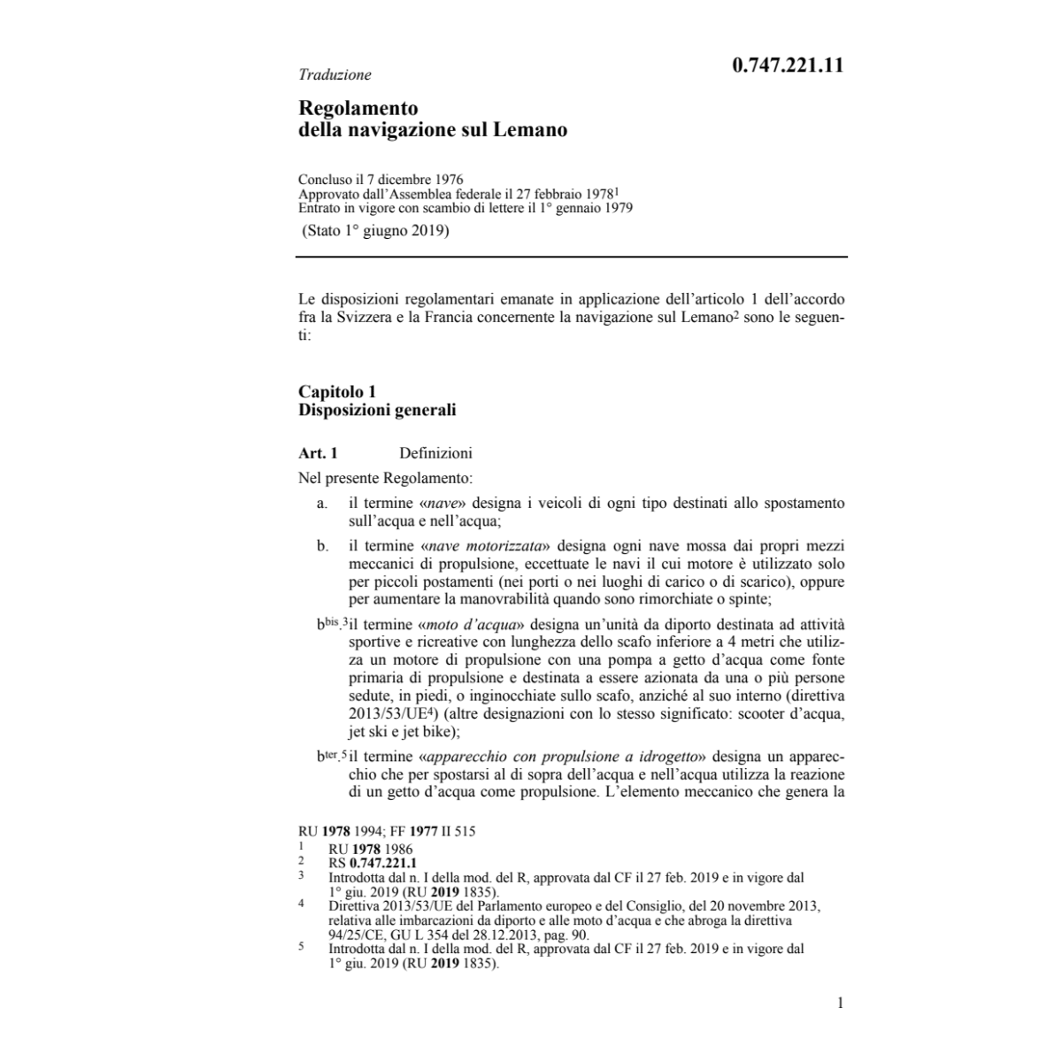Regolamento della navigazione sul Lemano