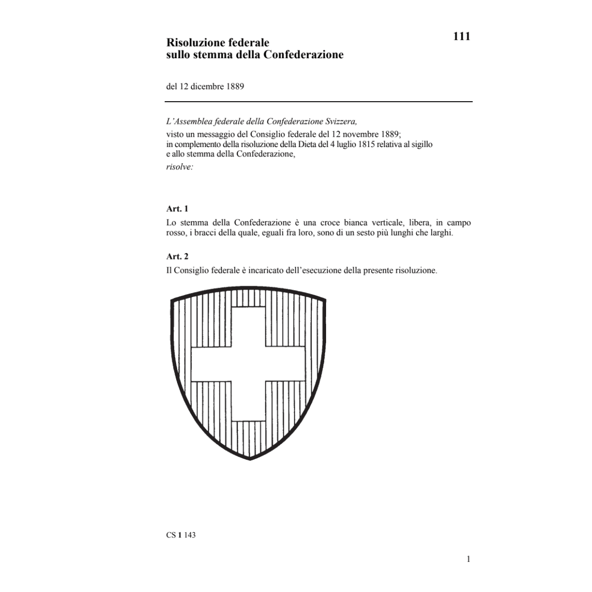 DF Ris. fed. stemma della Confederazione