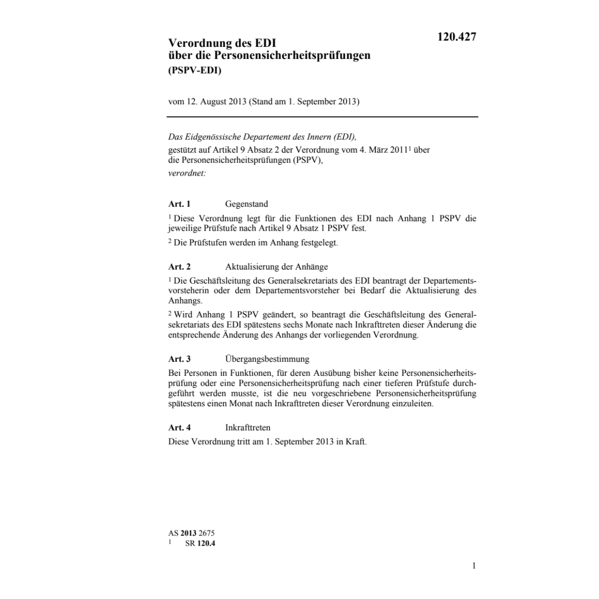 V Personensicherheitsprüfungen PSPV-EDI