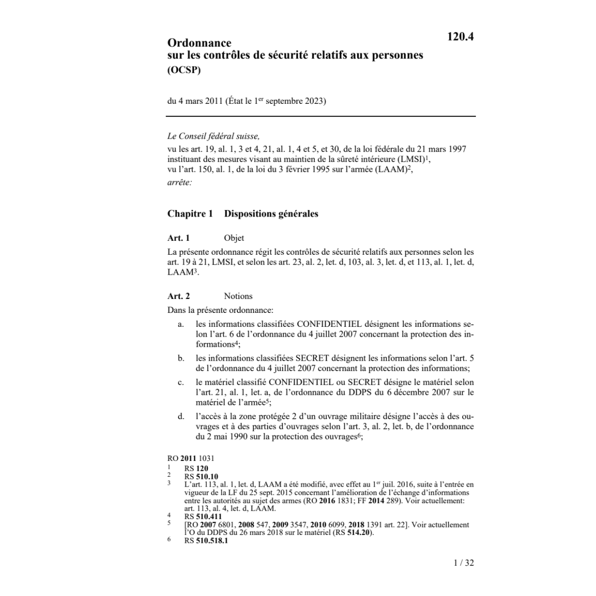 O contrôles de sécurité personnes OCSP