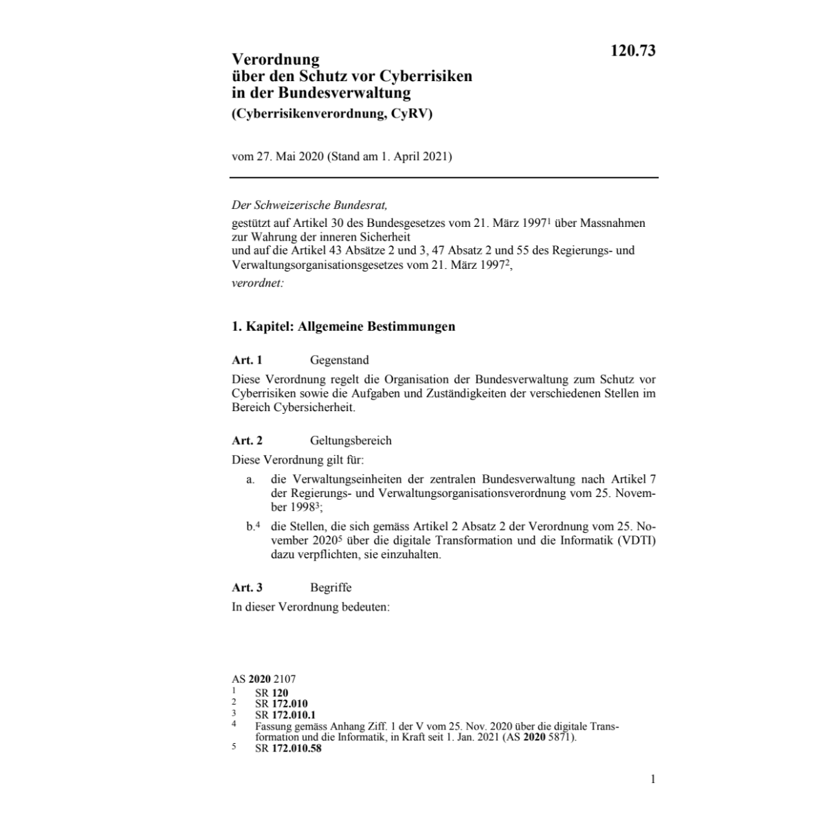 V vom 27.05.2020 Cyberrisiken BV (CyRV)