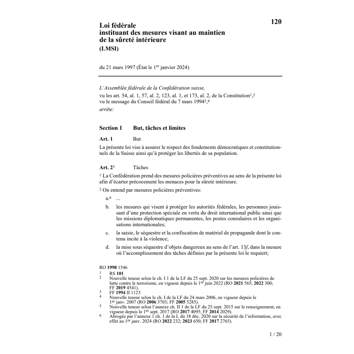 LF de la sûreté intérieure (LMSI)