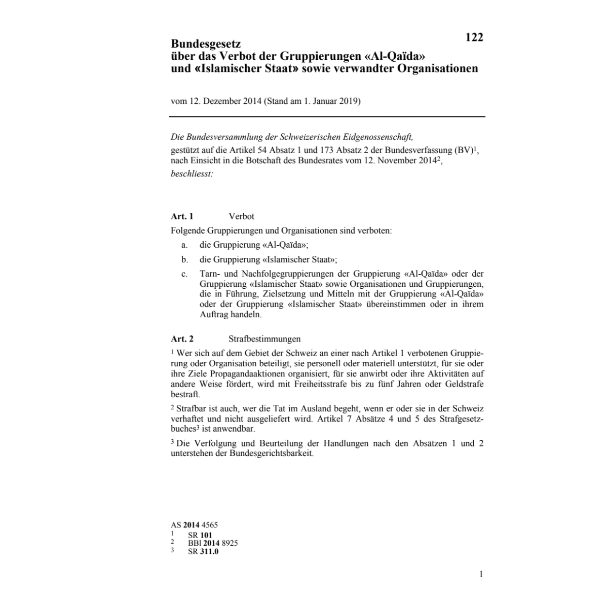 V Massnahmen «Al-Qaida»+verwandte Orgs.
