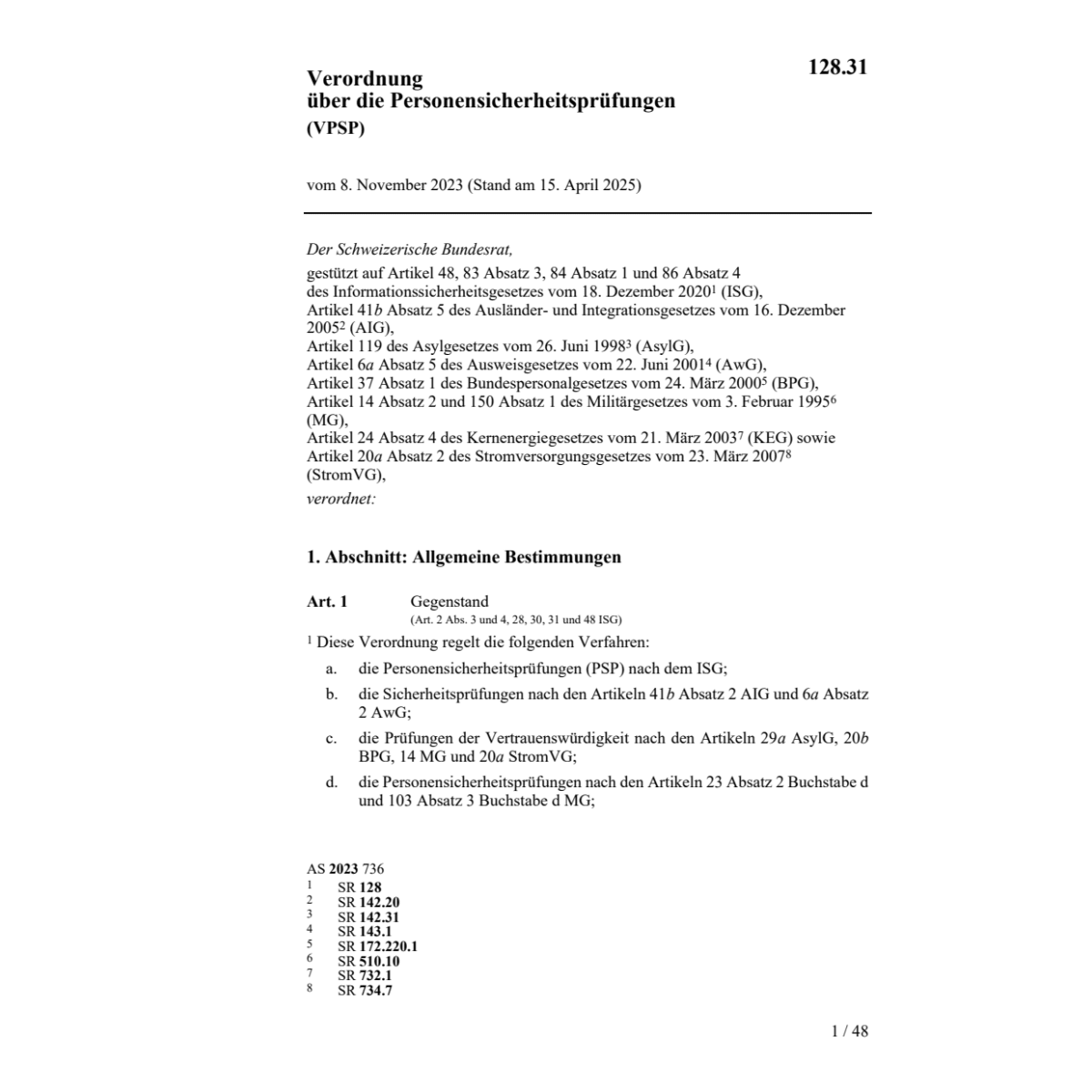 V Personensicherheitsprüfungen