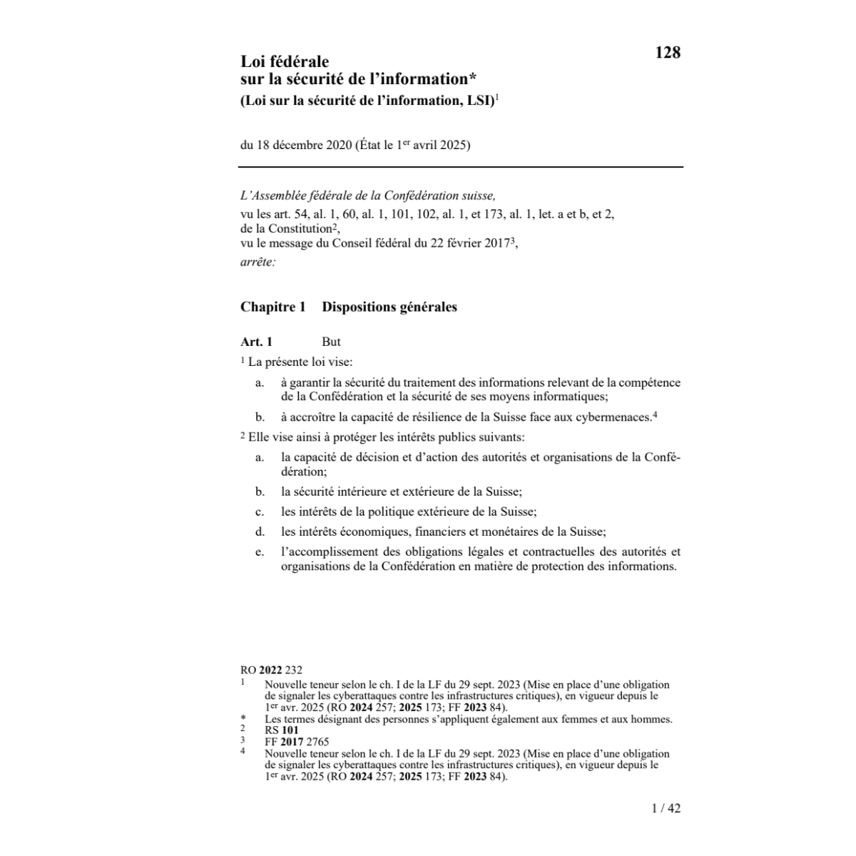 LF sécurité de l’information Conféd.