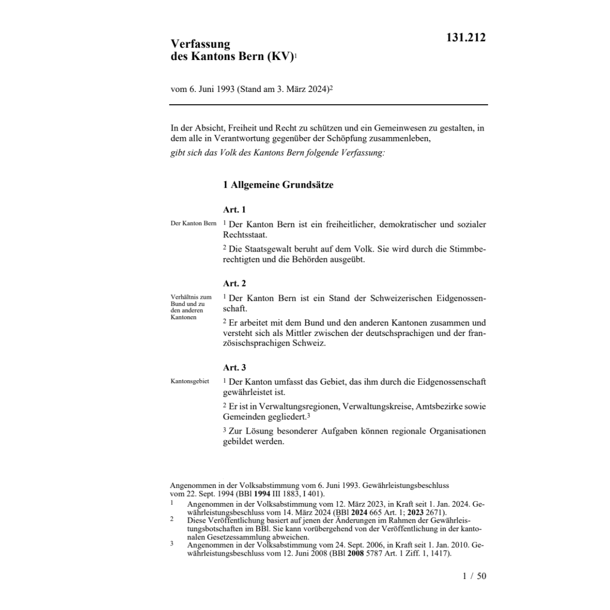 Verfassung des Kantons Bern, KV/BE