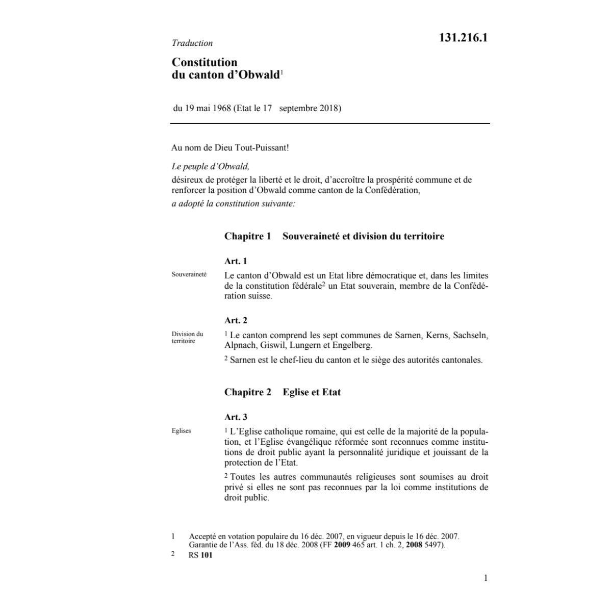 Constitution du canton d'OW, Cst./OW