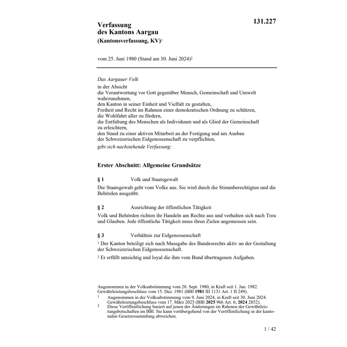 Verfassung des Kantons Aargau, KV/AG