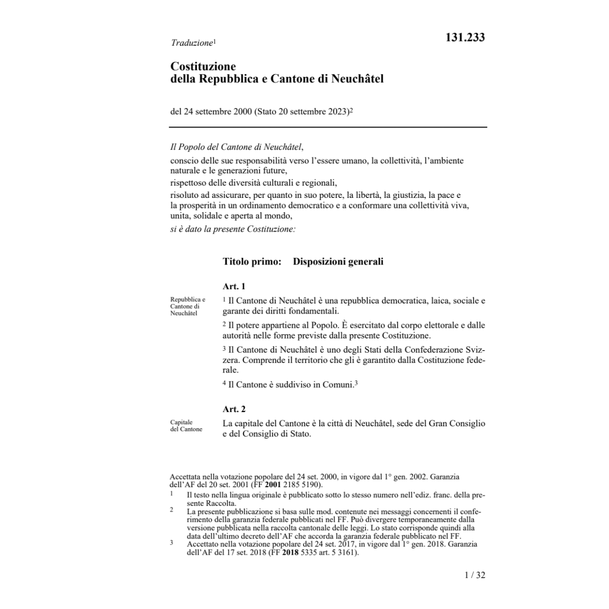 Costituzione Cant. Neuchâtel, Cost./NE