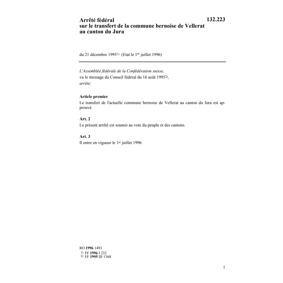 AF transfert Vellerat au canton du Jura