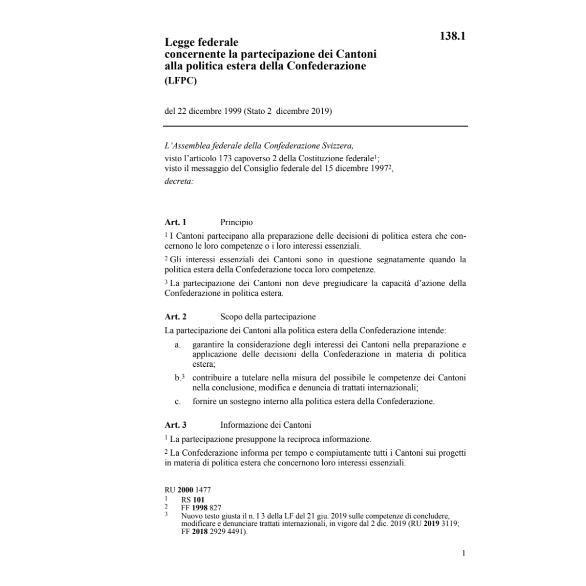 LF partecipazione Cantoni politica LFPC