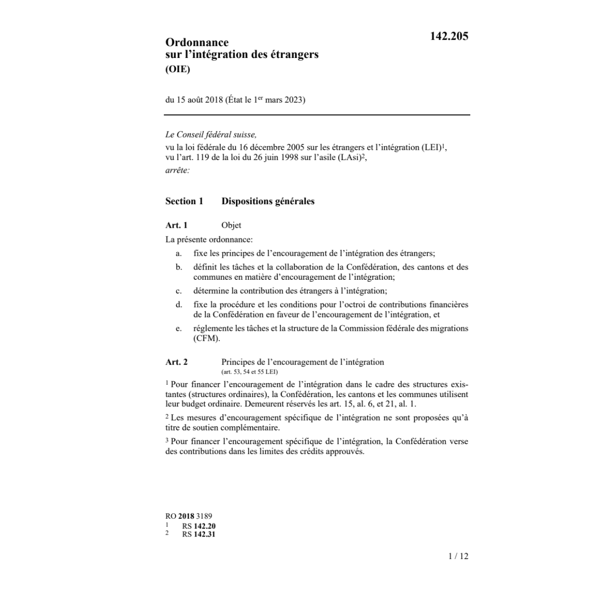 O intégration étrangers (OIE)