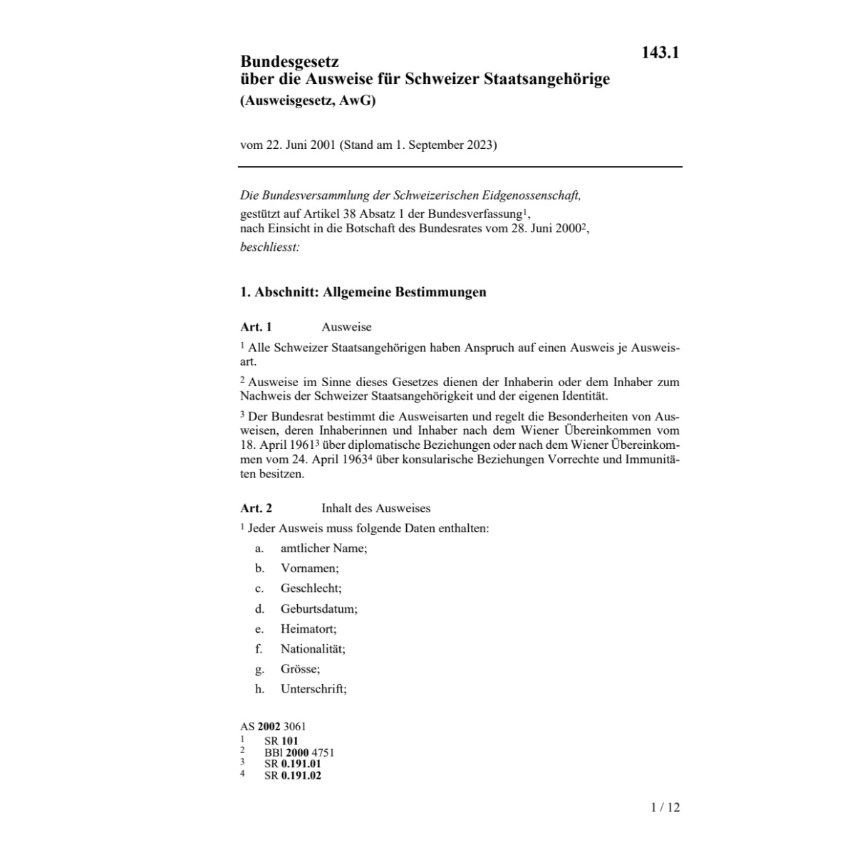Ausweisgesetz, AwG