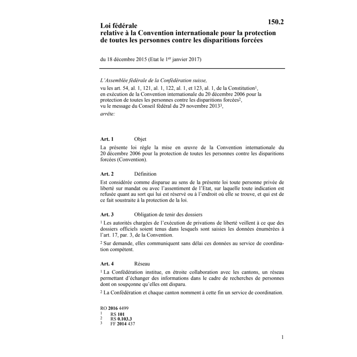 LF conv. int. prot. contre disparitions