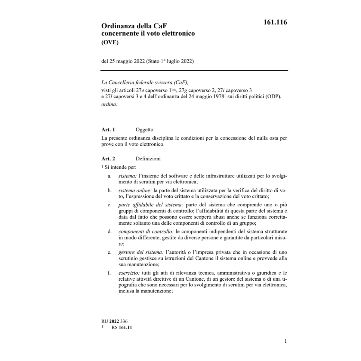 O CaF voto elettronico OVE