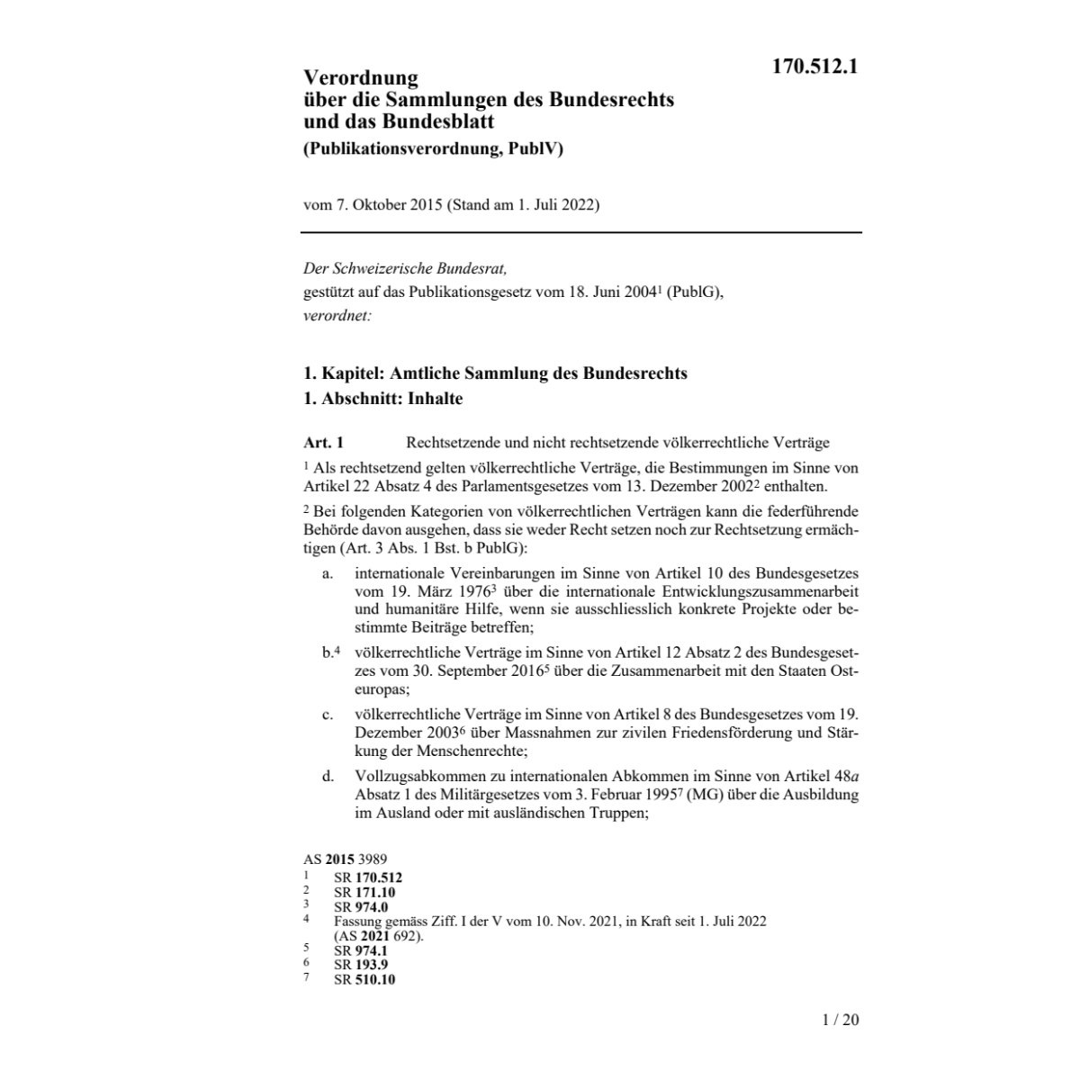 V amtliche Veröffentlichungen, PublV
