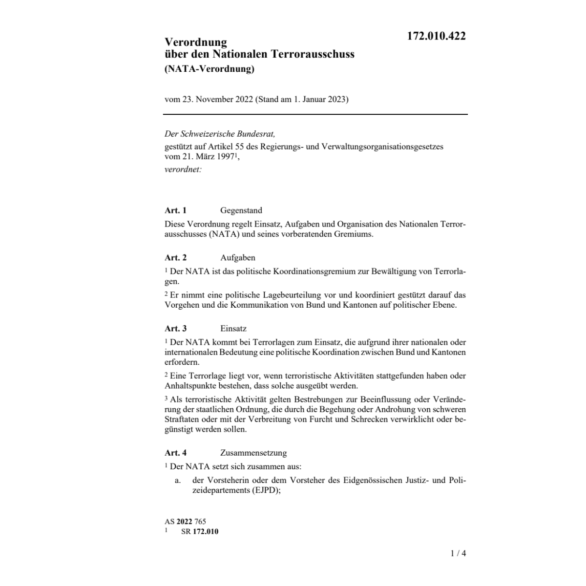 NATA-Verordnung 23.11.2022