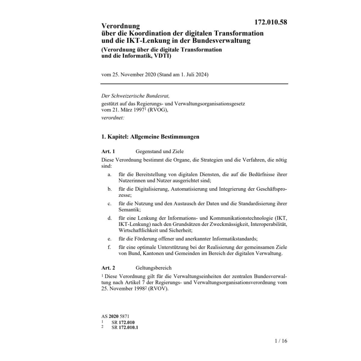Bundesinformatikverordnung BinfV