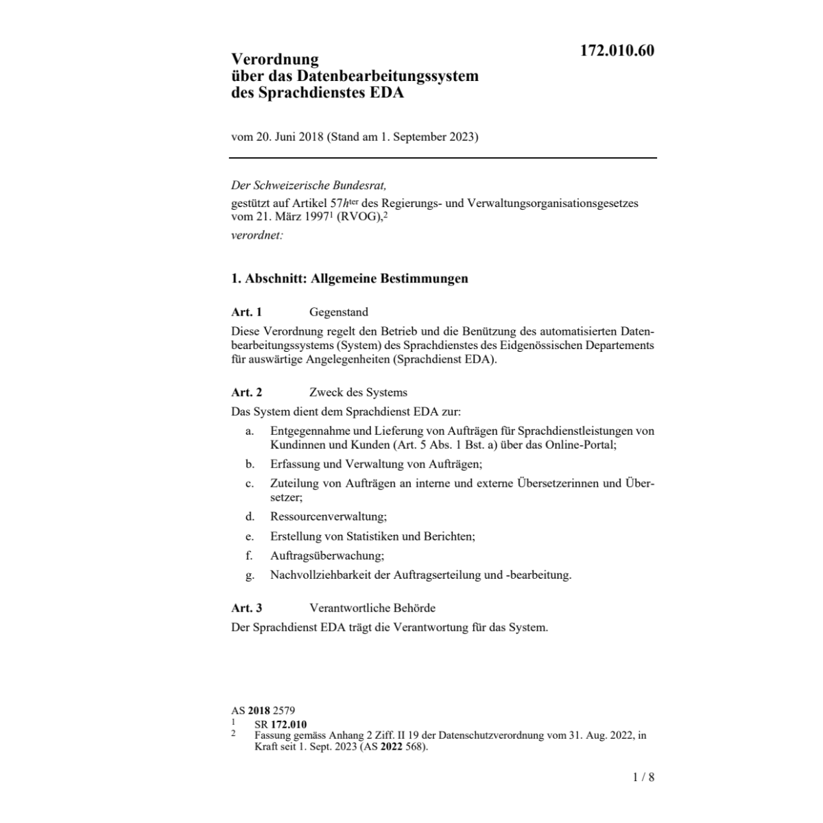 V 20.6.18 Datenb. Sprachdienst EDA