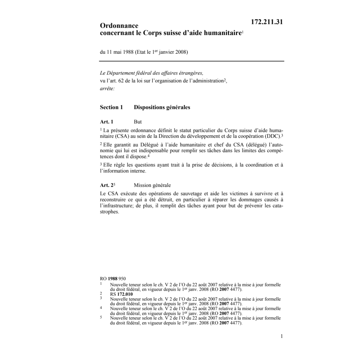 O Corps suisse pour aide en catastrophe