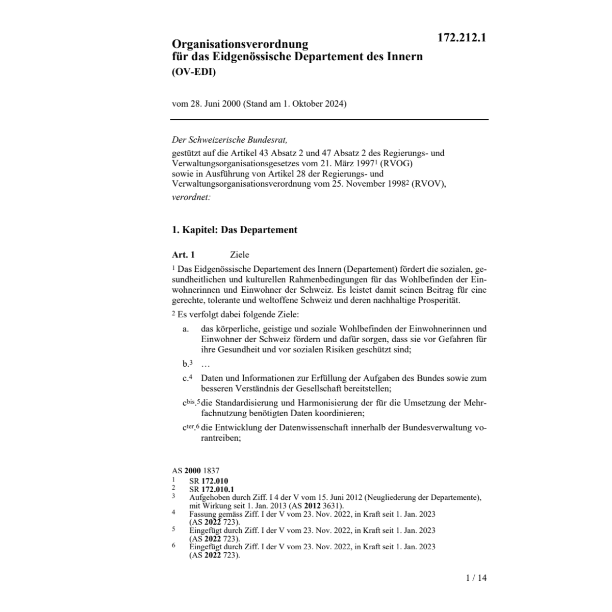 Organisationsverordnung (OV-EDI)