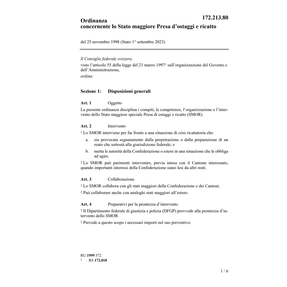 O Stato maggiore Presa ostaggi e ricatto