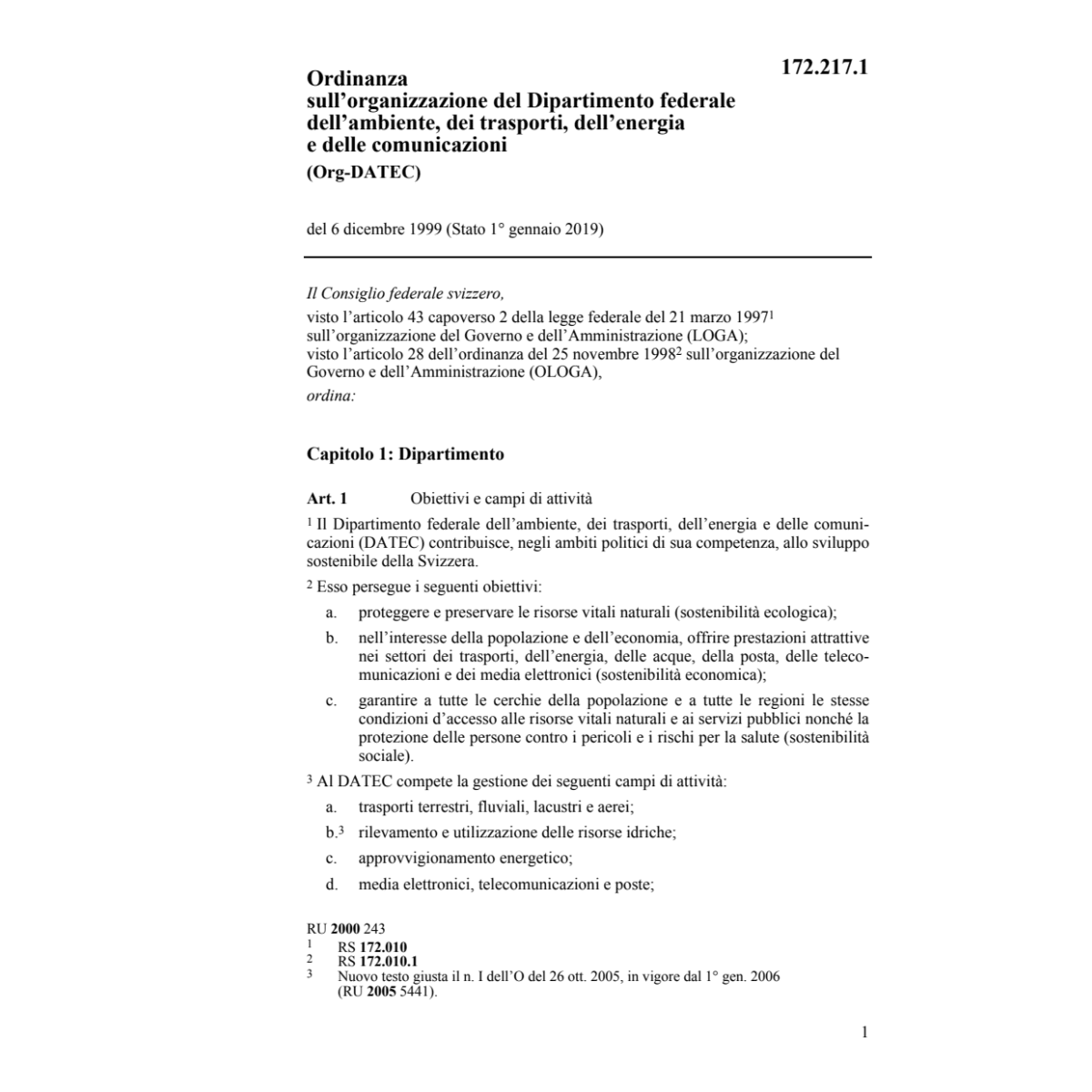 O sull'organizzazione Org-DATEC