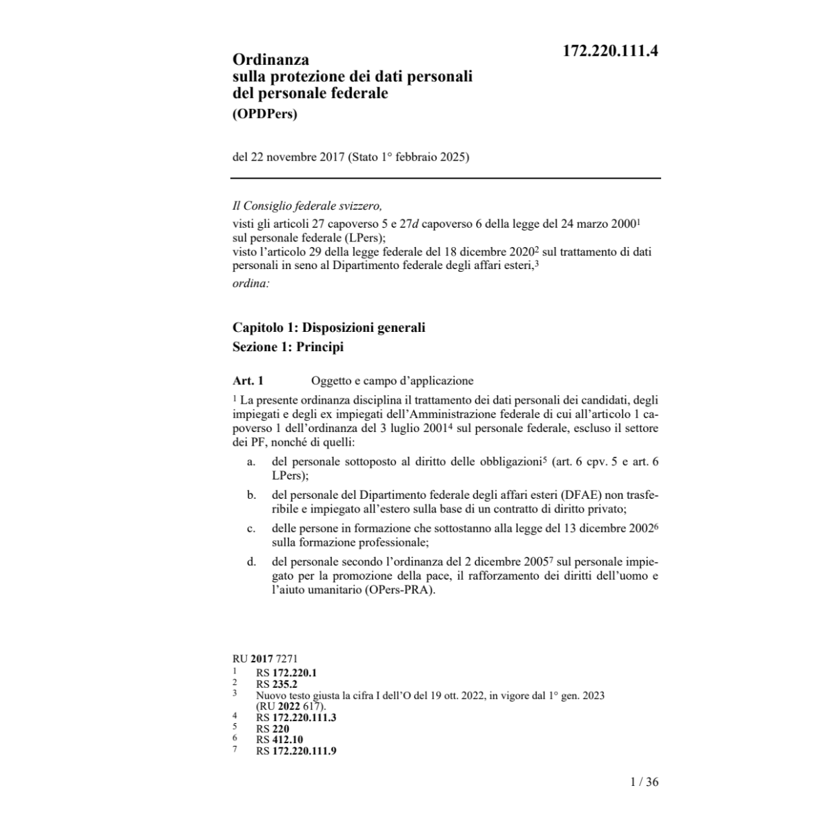 O Protez.dati personali Amministraz.fed