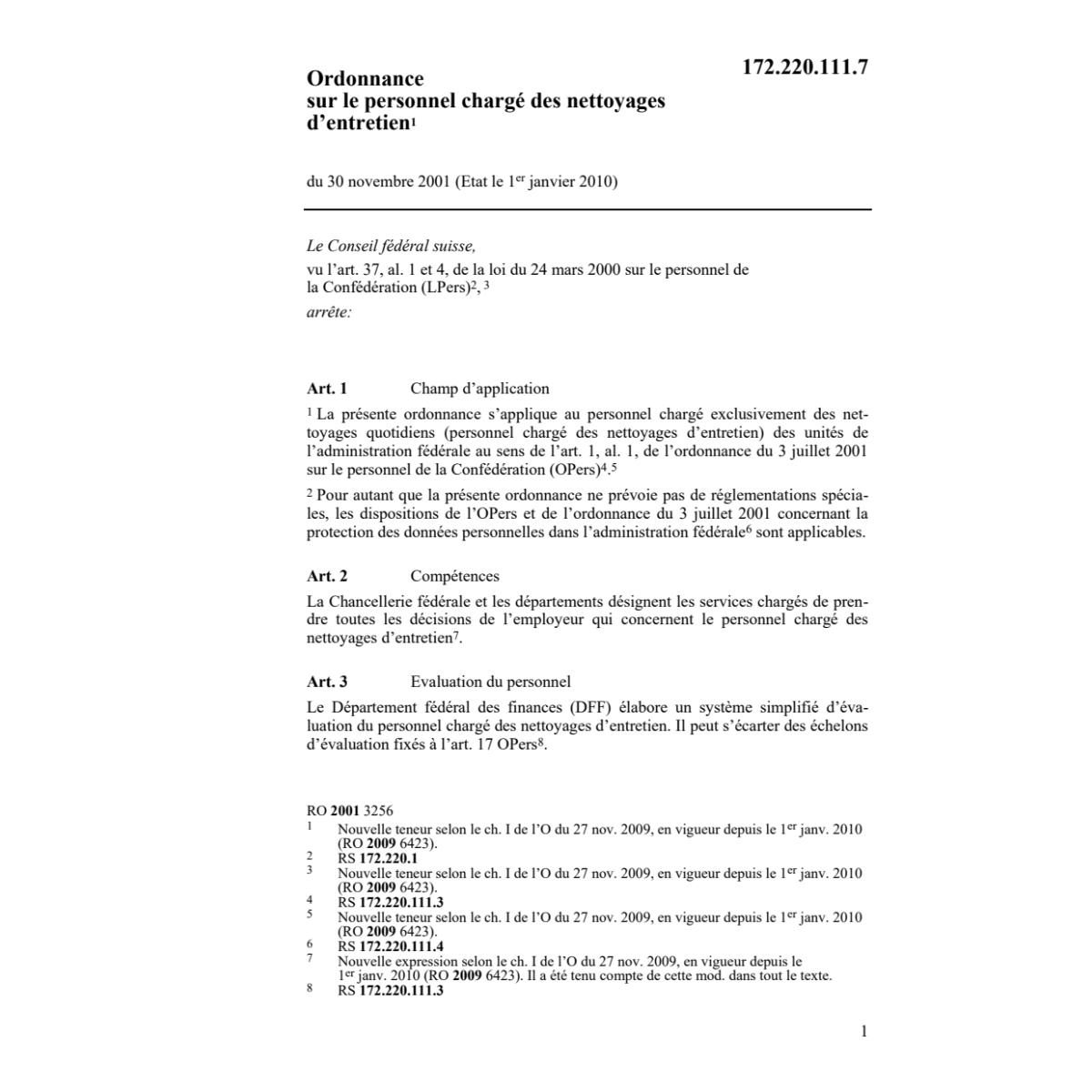 O sur personnel des services nettoyage