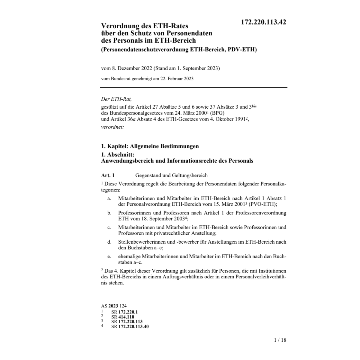 V ETH-Rat Schutz Personendaten (PDV-ETH)