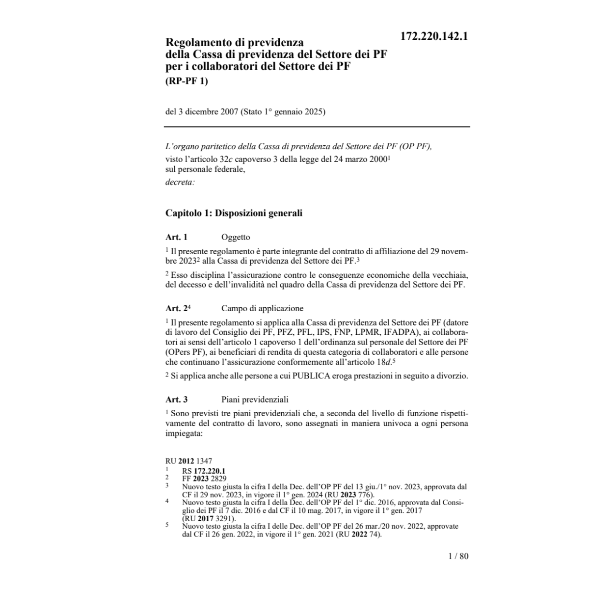 R previdenza RP-PF 1