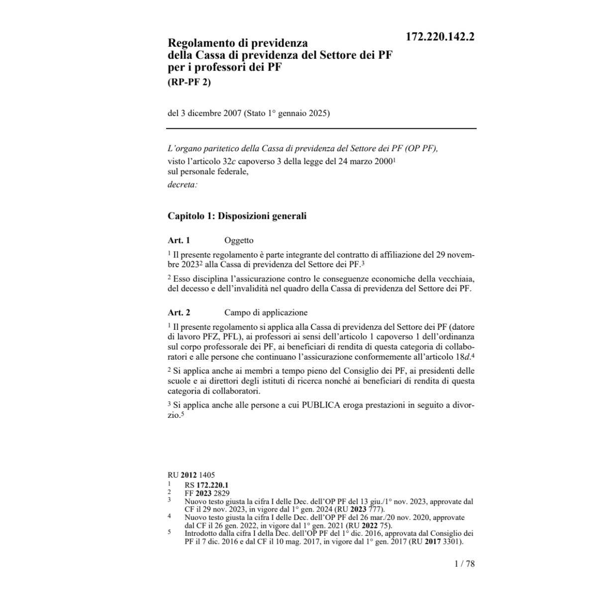 R previdenza RP-PF 2