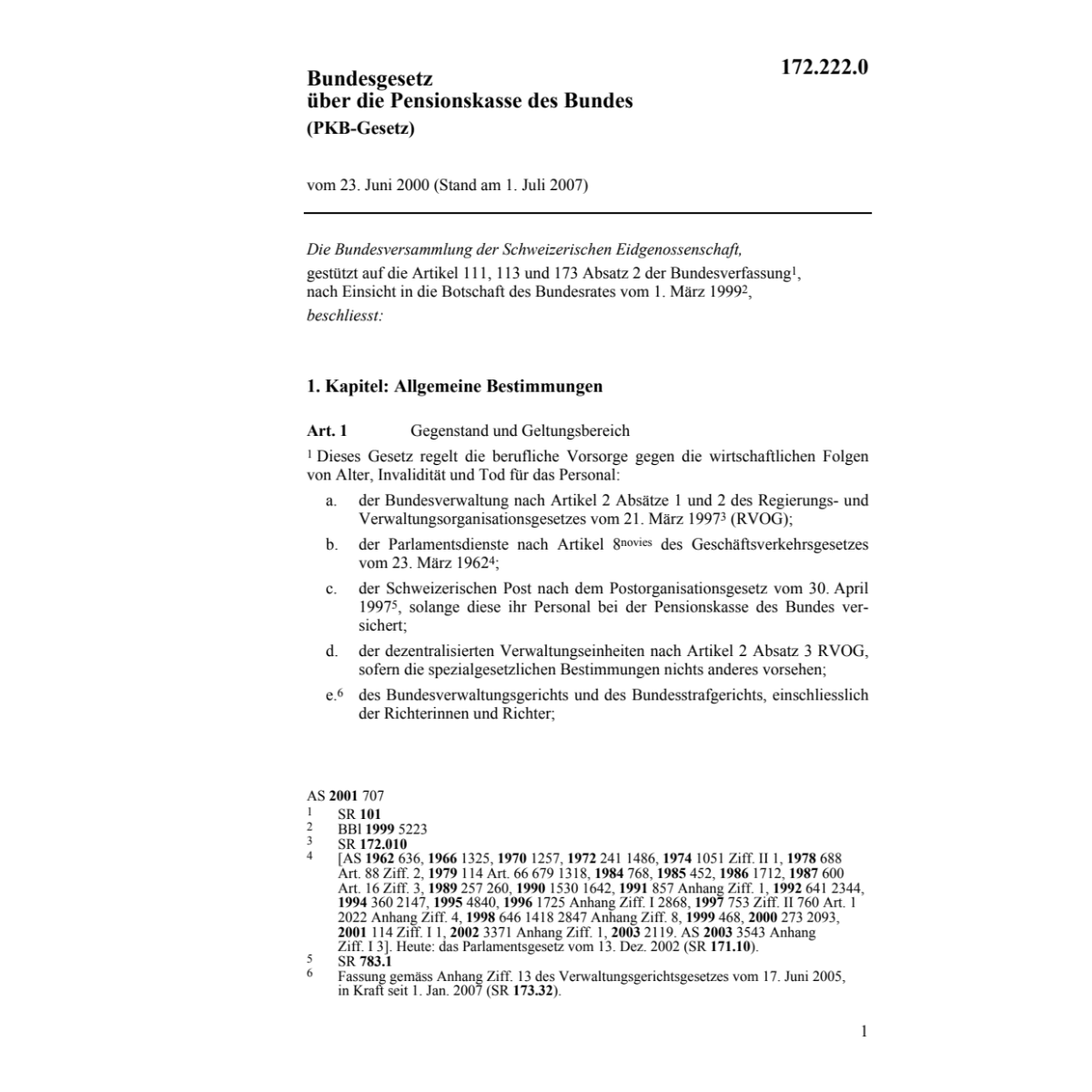 BG Pensionskasse Bund, PKB-Gesetz