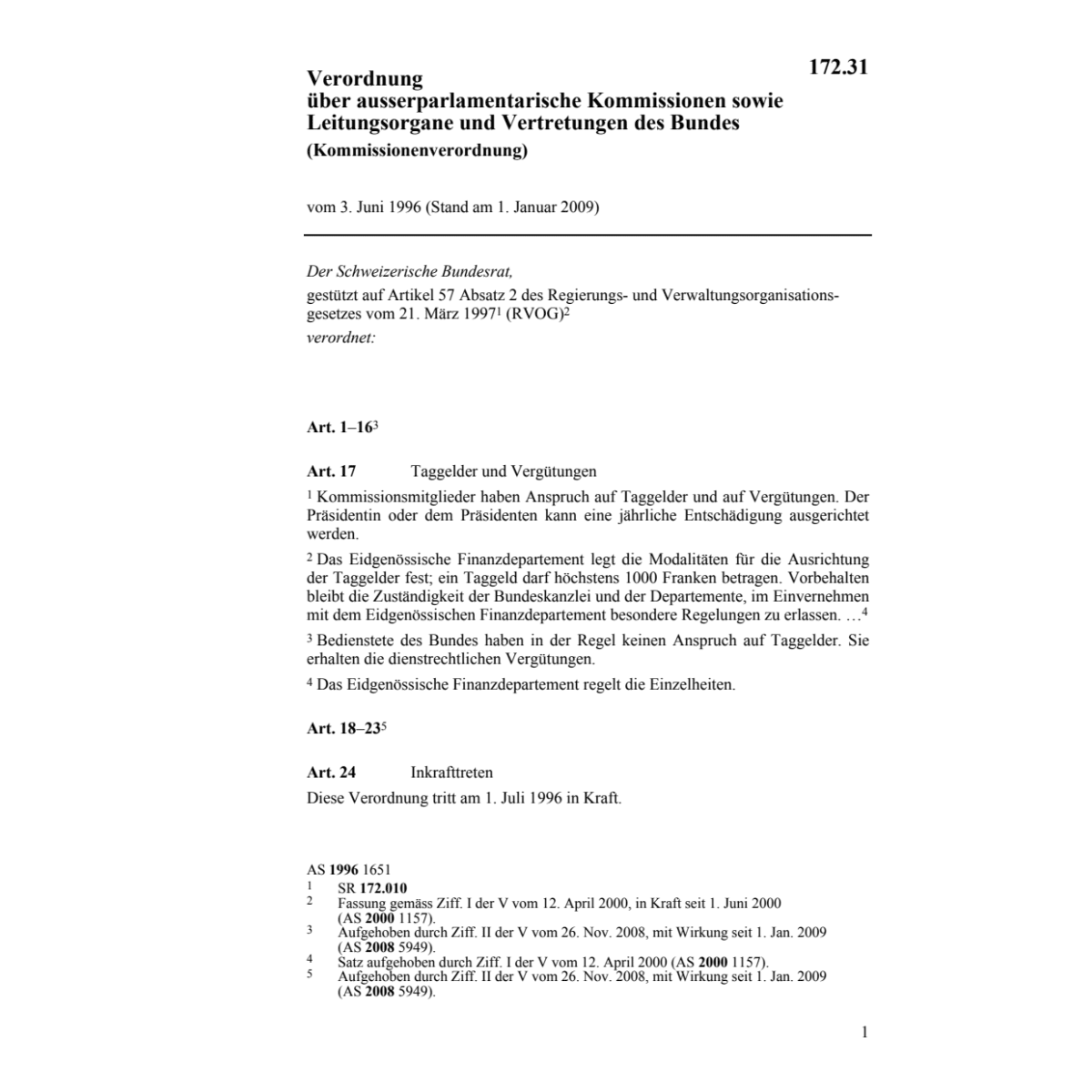 V ausserparlamentarische Kommissionen