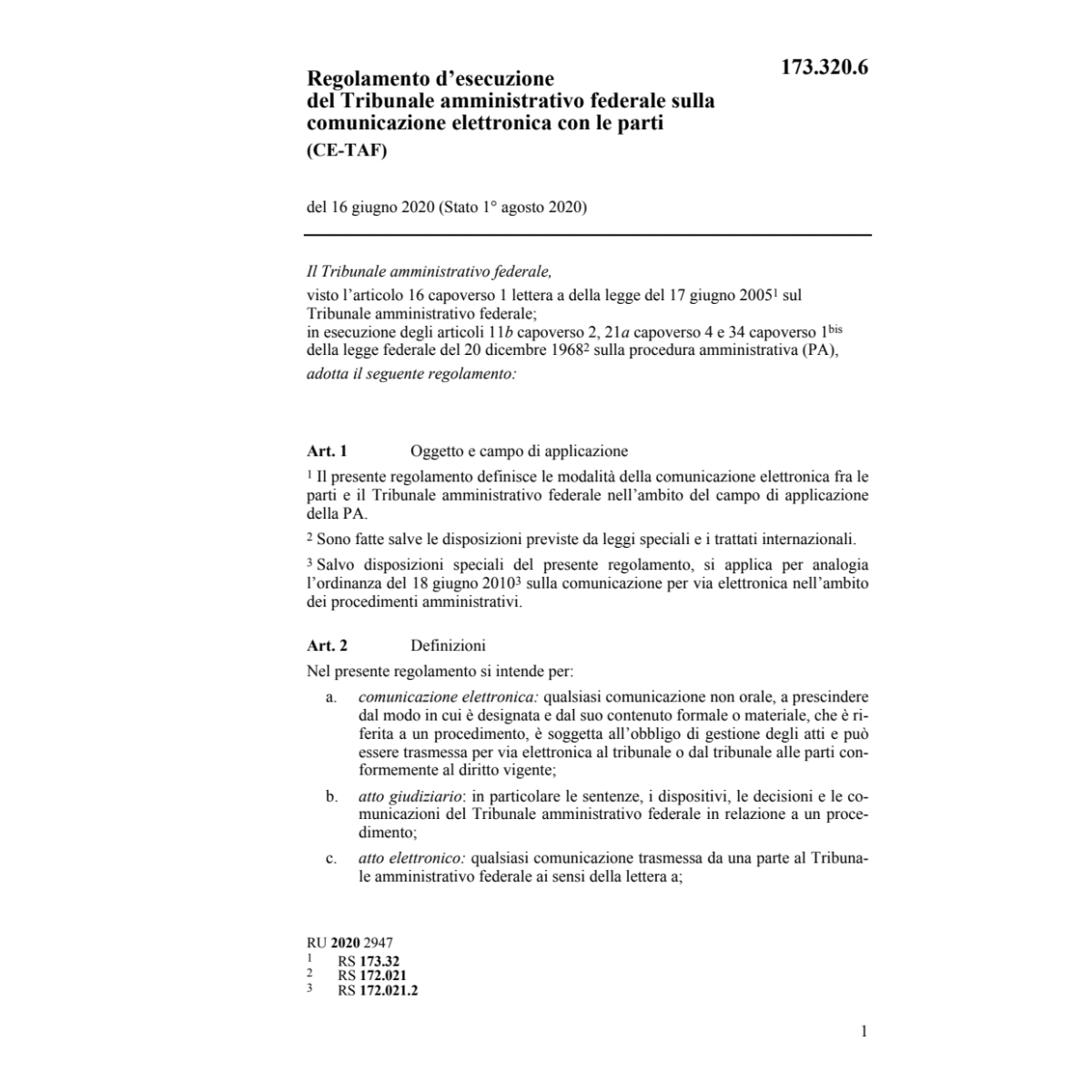 R esecuzione 16.6.2020 CE-TAF