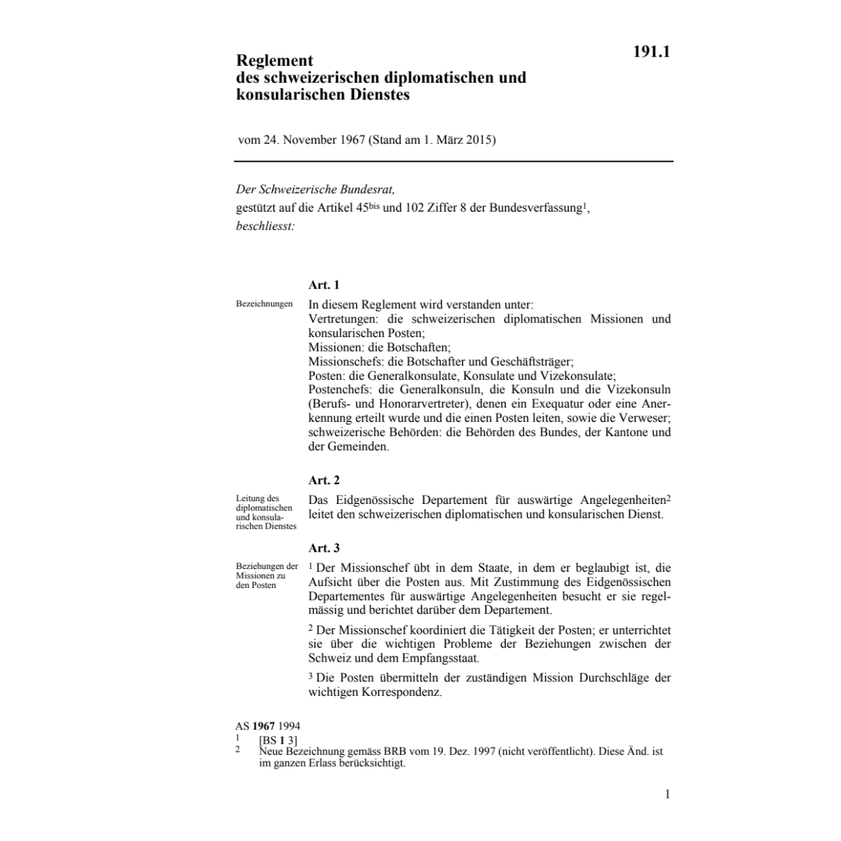 R diplomatischen + konsularischen Dienst