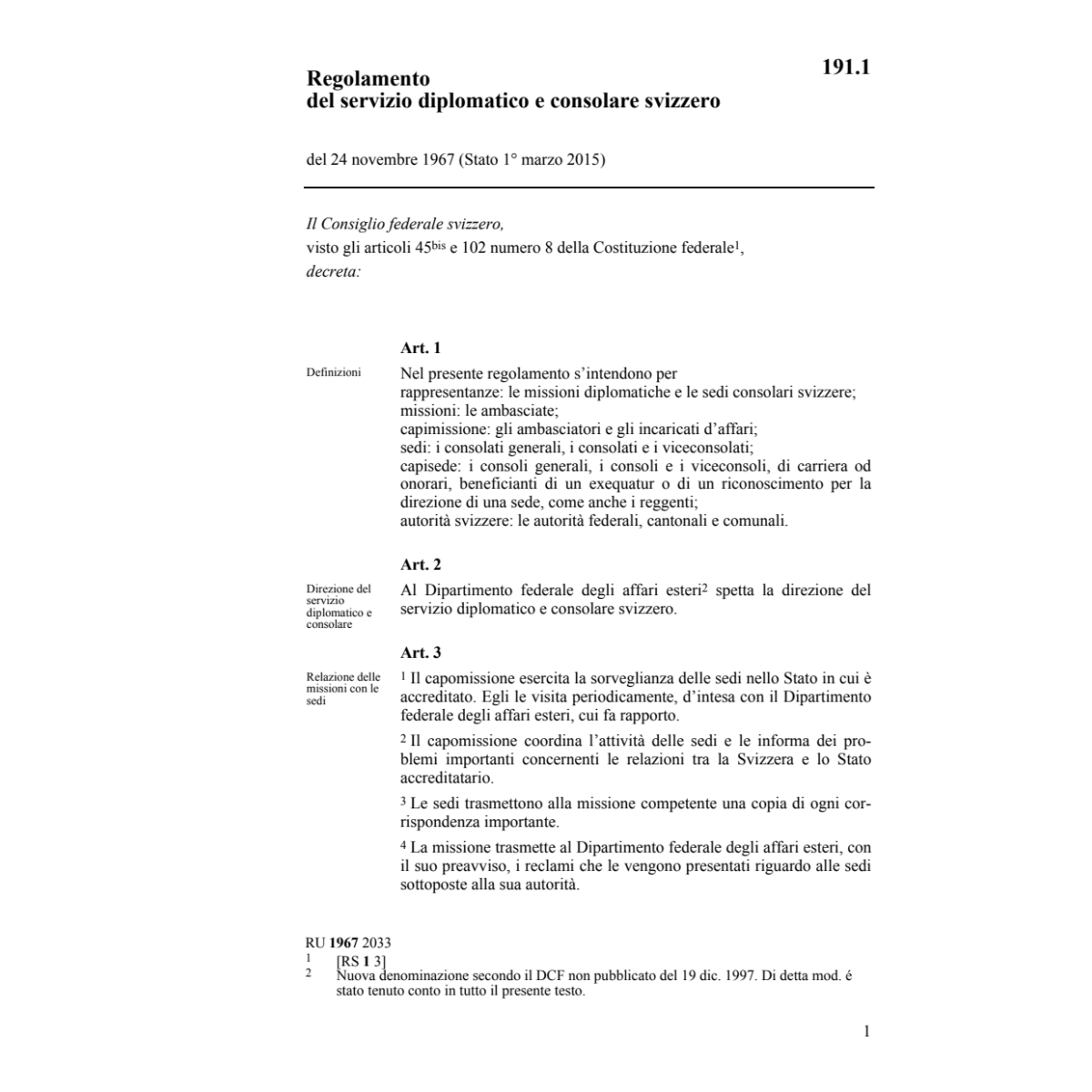 R servizio diplomatico + consolare