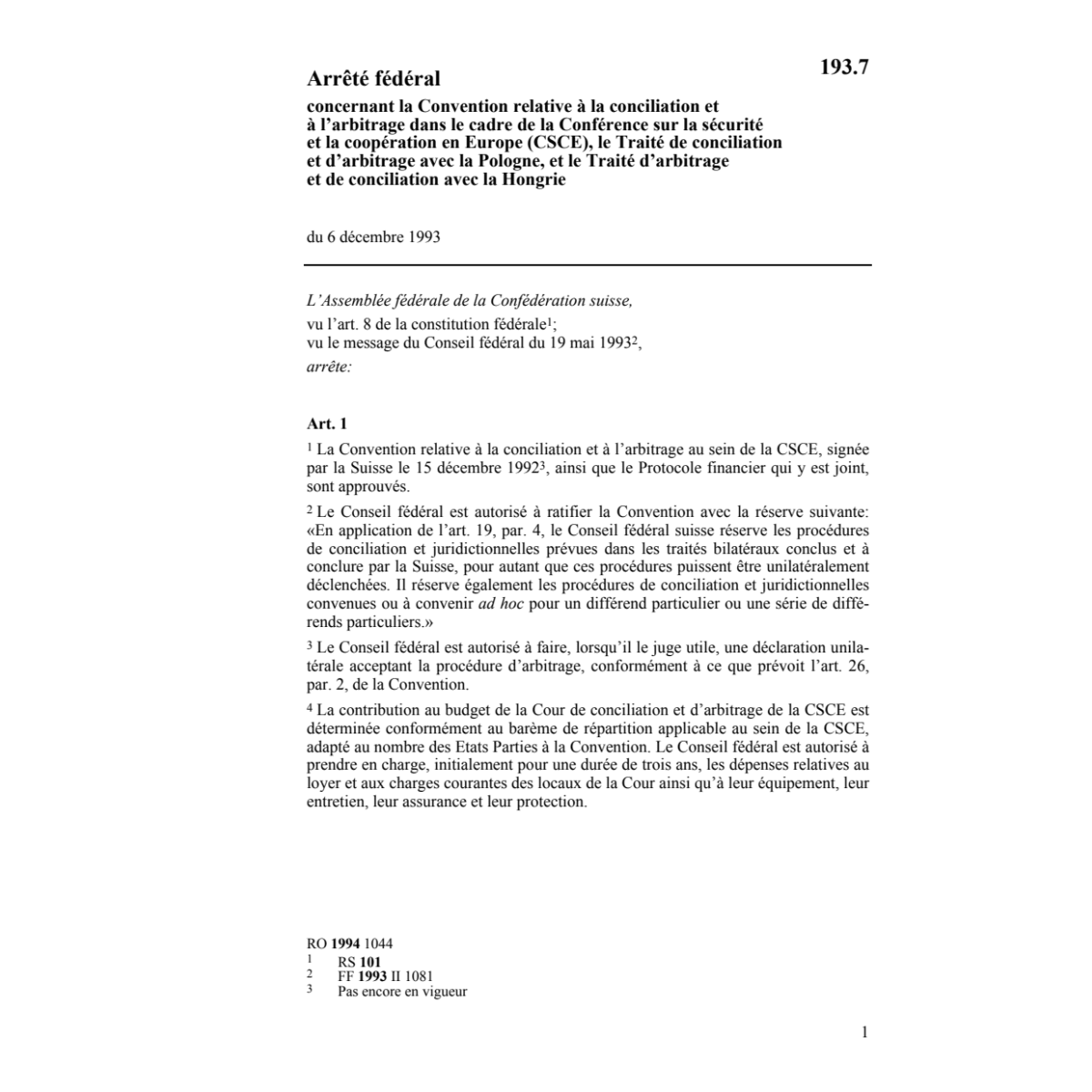AF Conciliation et arbitrage de la CSCE