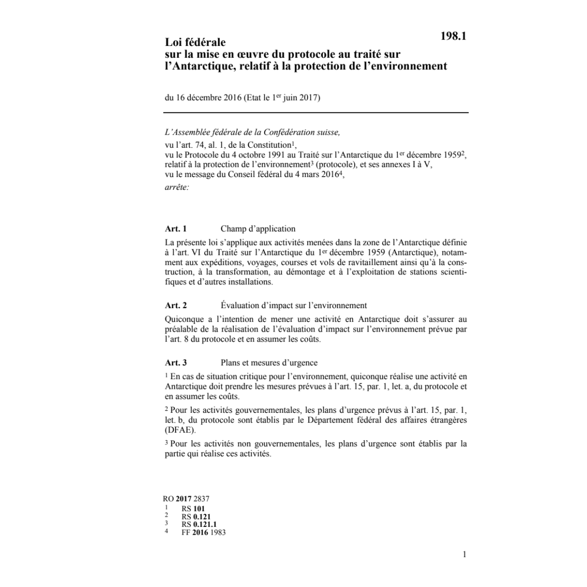 LF Protocole au Traité sur l'Antarctique