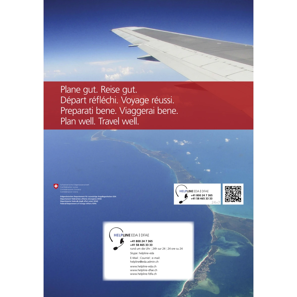 Helpline DFAE - Flyer avec une carte
