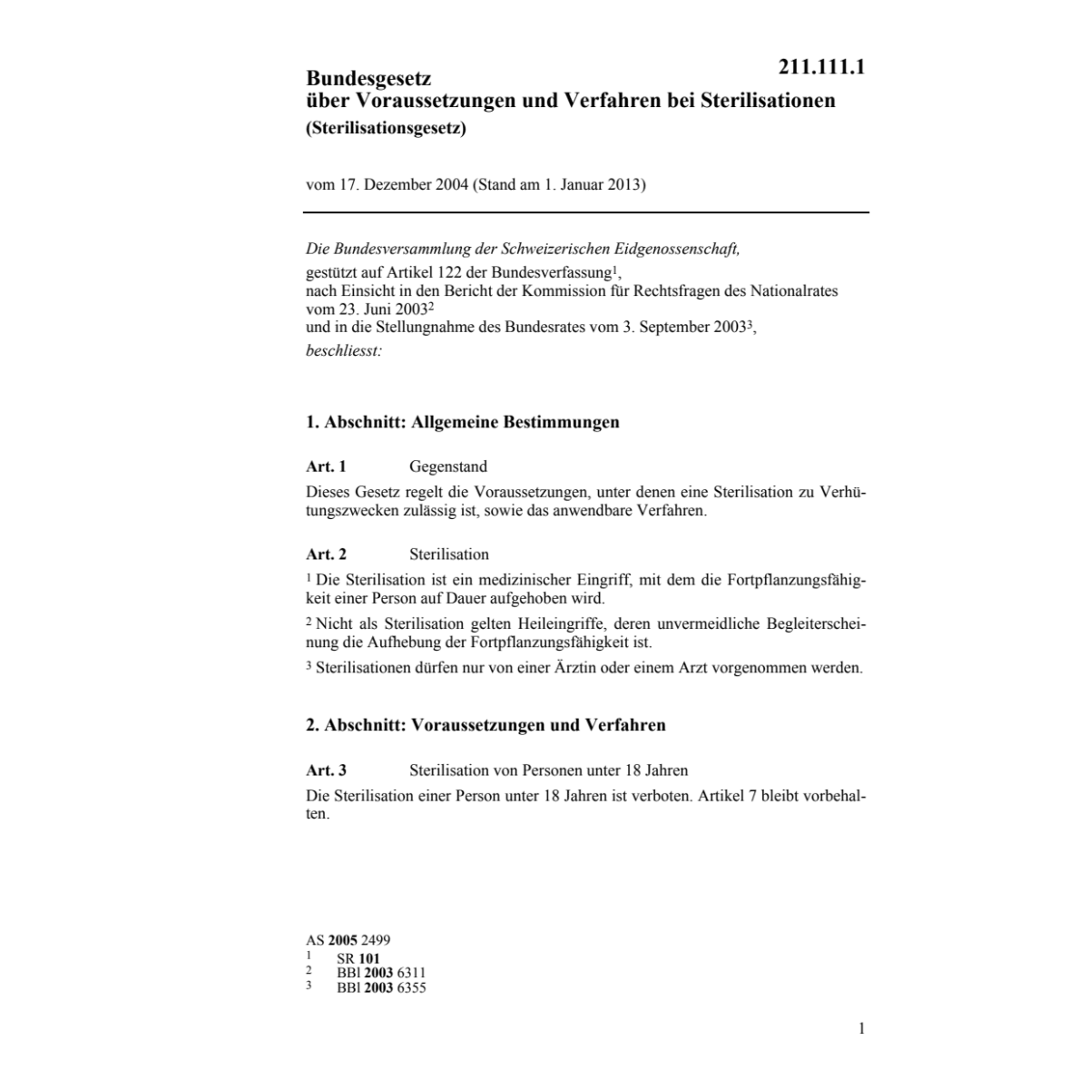 BG Voraussetzungen Sterilisation