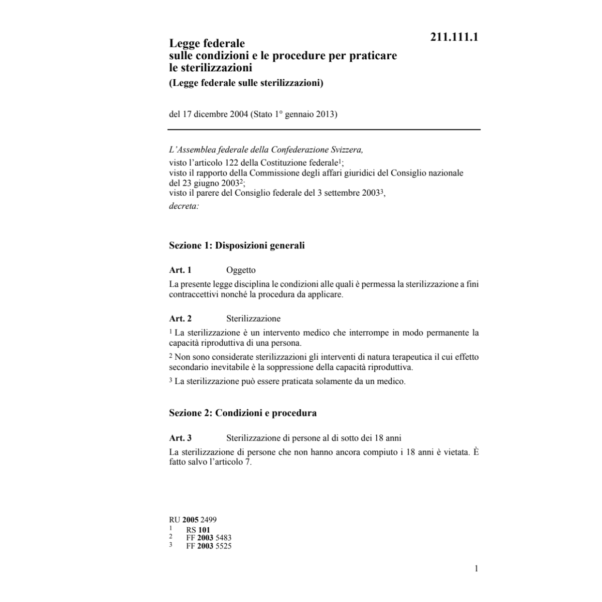 LF condizioni sterilizzazioni