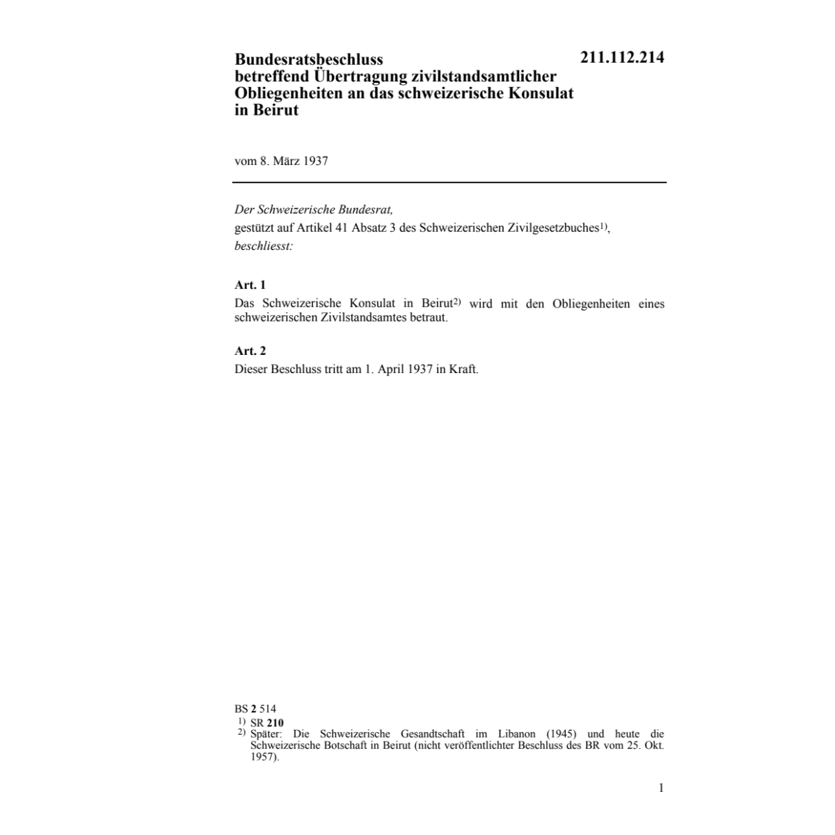 BRB zivilstandsamtliche Obliegenheiten