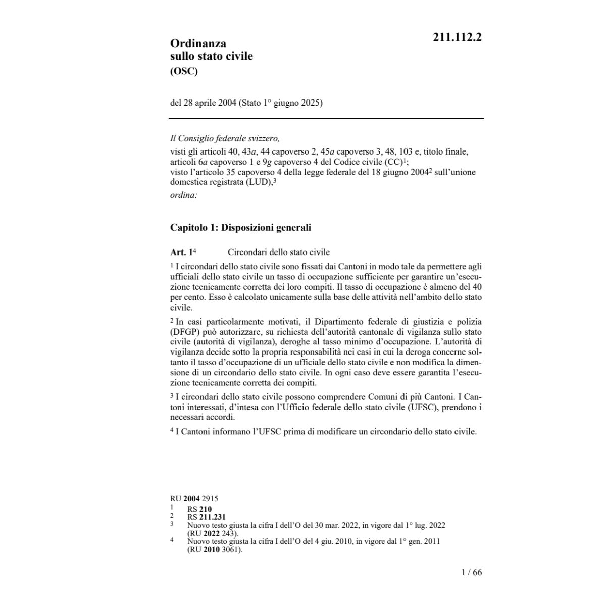 O sullo stato civile (OSC) 28.4.04