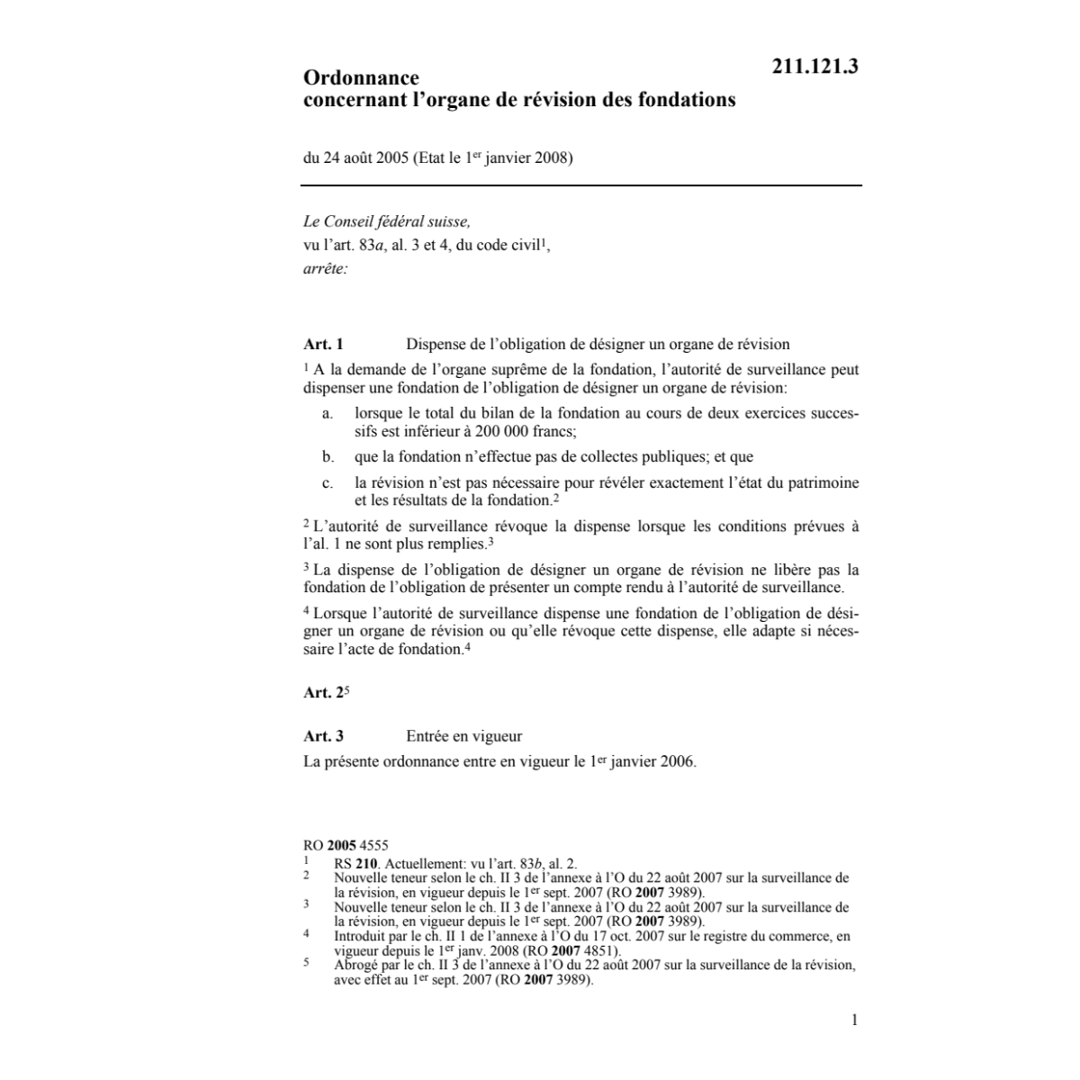 O l'organe de révision des fondations