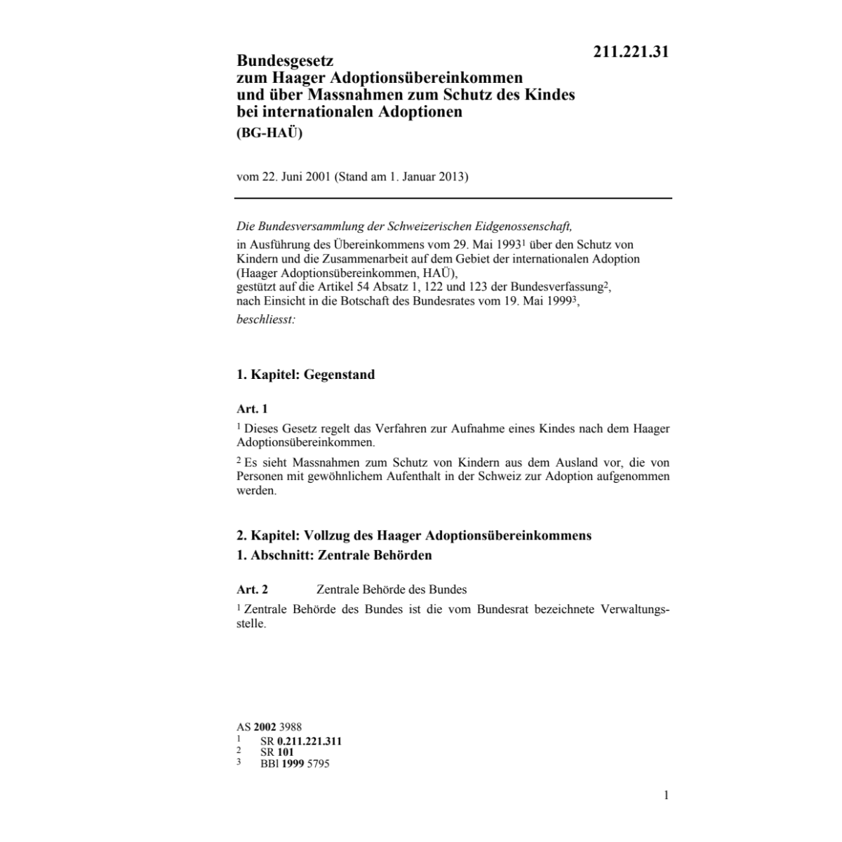 BG Adoptionsüb. Schutz Kindes BG-HAUE