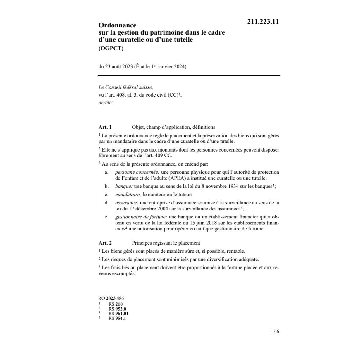 O cadre curatelle tutelle OGPCT