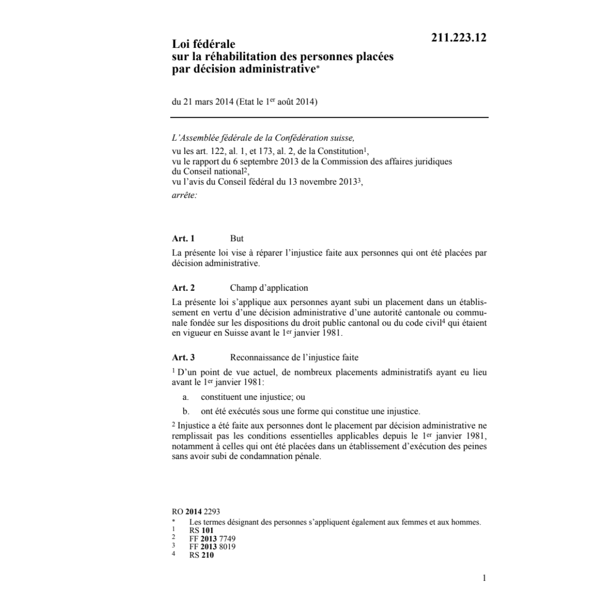 LF réhabilitation personnes placées